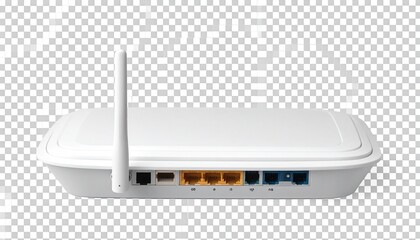 White Wireless Router with Antennas &ndash; Isolated on Transparent Background