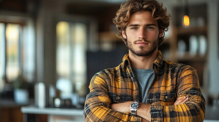 Obraz premium Man with arms crossed portrait