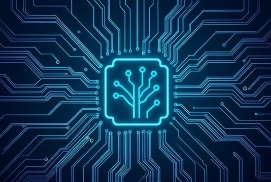 Artificial Intelligence Circuit Board Chip Icon