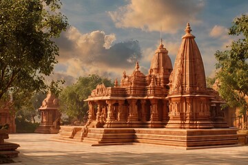 Indian Hindu Temple Architecture Heritage Religious Monument Ancient Culture Spiritual Sacred Stone Carving Traditional Design Devotion Worship Prayer
