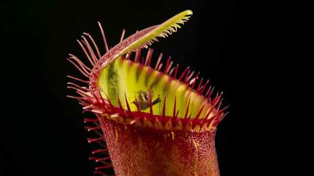 Captivating Carnivorous Plant Preying Upon Insects with Intriguing Details