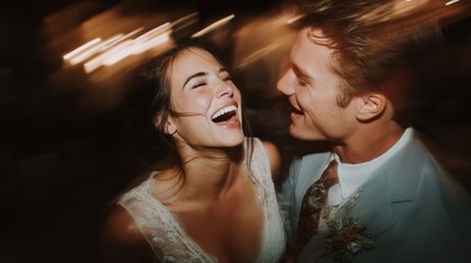 Dancing couple joyful event