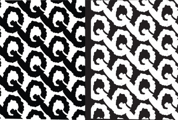 Abstract hand-drawn spiral 'Q' letter or swirl seamless pattern in monochrome gray, ideal for modern textile, digital paper, and creative surface designs