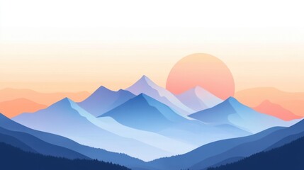 Sunrise over mountains illustration