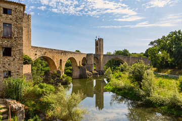 Fototapeta premium Old Bridge in Besalu, Spain