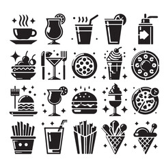 Food and Drink Icon Set | Restaurant Vector Pack”