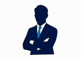 A male entrepreneur in formal clothes on a white background. This vector is about business and is suitable for brand logo or commercial use.