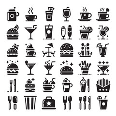 Food and Drink Icon Set | Restaurant Vector Pack”