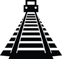 Railway Line Icon Silhouette Vector Art Illustration