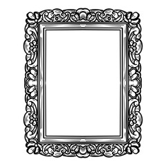 Ornamental floral frame vintage vector line art hand drawn illustration 