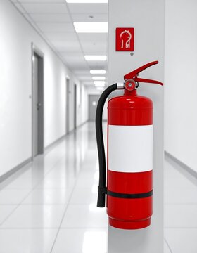 Fire Safety Equipment in a Corridor.
