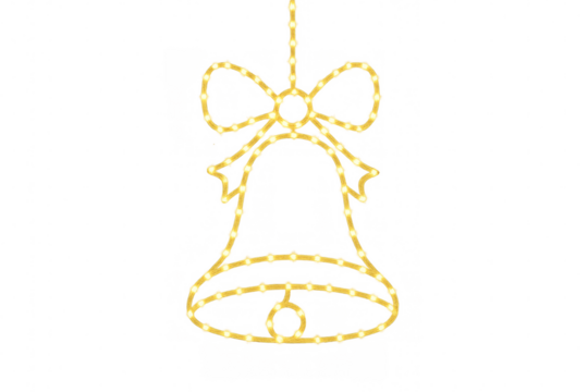 Christmas bell shape string lights on transparent background