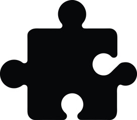 Puzzle Piece silhouette vector art illustration