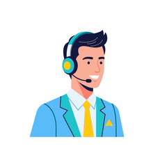 Fototapeta premium Friendly call center agent offering exceptional customer service with a cheerful smile all day long