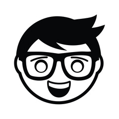 Nerdy Glasses Face Emoji Icon