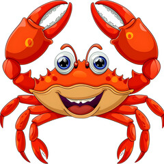 Crab cartoon, white isolated background