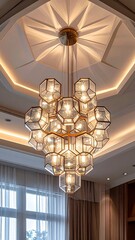 Elegant Crystal Chandelier in a Luxurious Home.