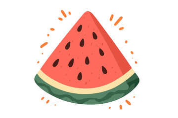 You are one in a melon quote. Cute watermelon slice with funny pun. Positive summer greeting card design about love. Flat vector illustration for print, poster or sticker.