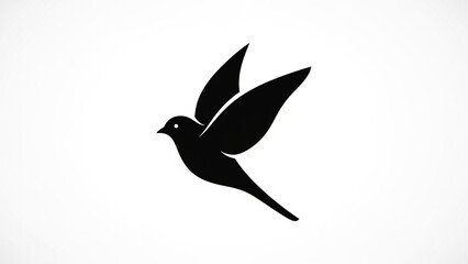 Elegant silhouette of a bird in flight against a minimalist background, symbolizing freedom