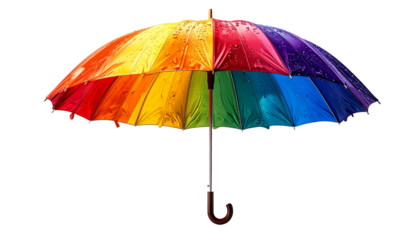 Rainbow Brain Umbrella: Creative Concept for Mental Health, Psychology, and Neurodiversity isolated on solid white background in Png