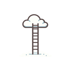 A whimsical illustration of a ladder leading to a cloud, symbolizing aspiration and dreams