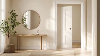 Minimalist entryway with natural light