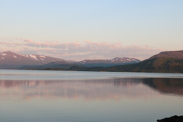 lake and mountains