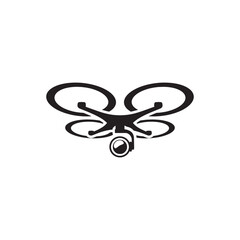 Minimal Drone Silhouette – Quad Copter Vector Icon