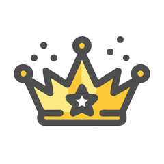 Crown with star luxury icon