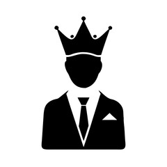 Business leader with crown silhouette