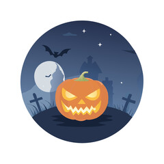 Halloween pumpkin night illustration