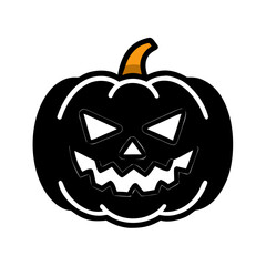 Black pumpkin Halloween icon