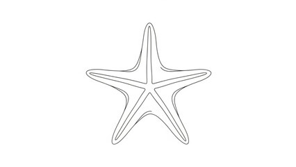 Obraz premium Outline of a starfish illustration on a white background, ideal for educational or decorative use
