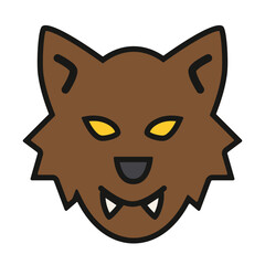 Werewolf Mask From Halloween Icon And Illustration