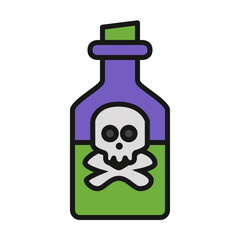 Poison Bottle From Halloween Icon And Illustration