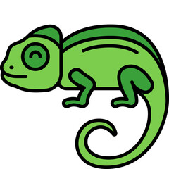 green chameleon cartoon