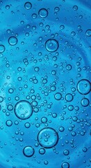 Blue Liquid with Bubbles Abstract