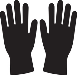 Obraz premium protective gloves silhouette on white background