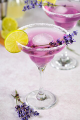 Margarita cocktail with aromatic lavender flavor