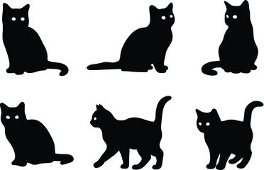 A collection of kitten silhouettes