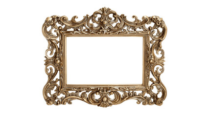 Antique ornate Halloween picture frame decorated with spooky motifs isolated on transparent background 