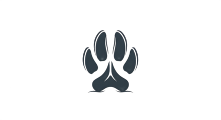 Paw print illustration for pet store or animal rescue logo isolated PNG with Transparent Background