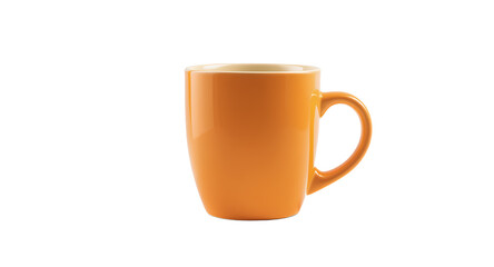 Obraz premium Orange Mug, Coffee Cup, Tea Cup, Beverage Container, Ceramic Mug, Drinkware, Kitchenware, Tableware, Empty Mug, Mockup, Product Photography, Studio Shot, Isolated, Simple Background, Clean Design