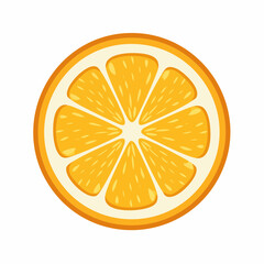 Detailed orange slice vector with clean lines and soft gradients, ideal for juice packaging or tropical poster design.