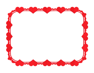 - Scalloped edge border red heart frame illustration on transparent background. Fun vector romantic art for Valentine's Day designs, wedding decorations, photos, and love-themed projects. See (3)