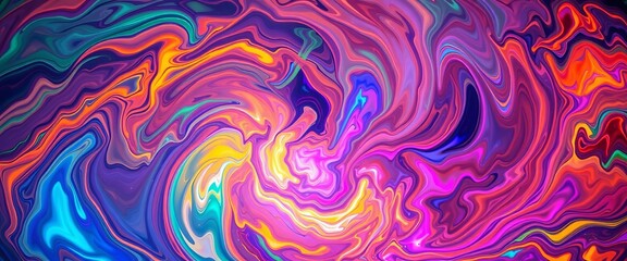 Fototapeta premium Swirling nebula of vibrant, iridescent colors forming abstract shapes and patterns, abstract art, nebula