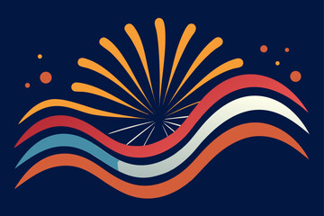 Fireworks Creating A Glowing Rainbow Arc