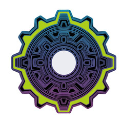 Gradient circuit gear icon for automation, DevOps, smart manufacturing, process optimization, industry 4.0, reliability engineering, modern UI