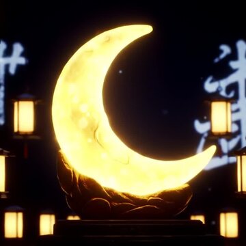 Crescent moon lamp decor