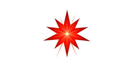 Fototapeta premium Red glowing starburst, festive holiday design element, abstract light effect, bright sparkle, geometric shape, shining star, digital art, graphic design, celebration, xmas, winter, new year, back